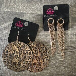 Pair of gold Paparazzi earrings